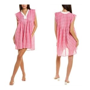 NWT Jude Connally Pink & White Gingham Plaid Larissa Dress Women's Size Small